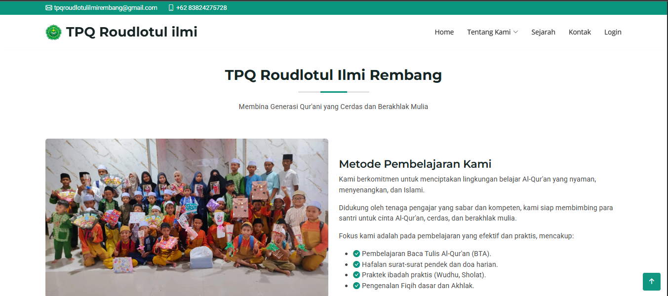 Web TPQ Roudlotul Ilmi Rembang